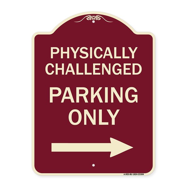 Signmission Physically Challenged Parking W/ Left Arrow Heavy-Gauge Aluminum Sign, 24" x 18", BU-1824-23304 A-DES-BU-1824-23304 - main